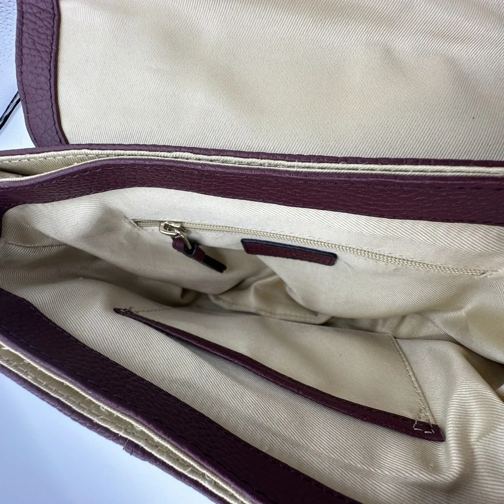 Corder London Emmeline Pebbled Leather Crossbody Bag Dark Cherry Preppy Festival